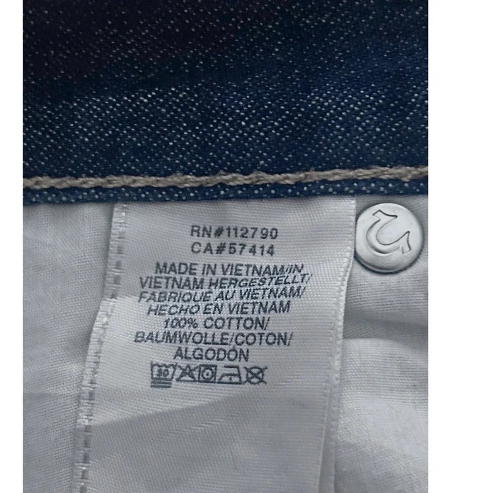 True Religion World Tour‎ Mens Dark Wash Denim Jeans 36W Horseshoe Pocket